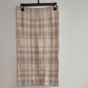 Ann Taylor Plaid Knit Midi Skirt